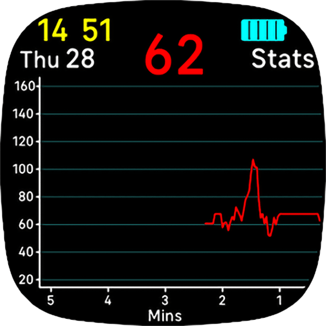 Heart Graph Clock – view 3